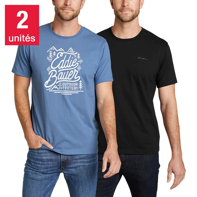 EDDIE BAUER - Paquet de 2 T-Shirts pour Homme