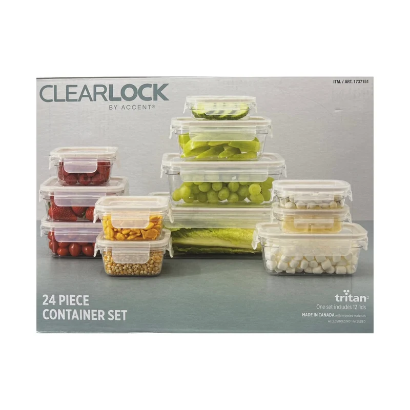 ACCENT - Ensemble de 12 Contenants ClearLock