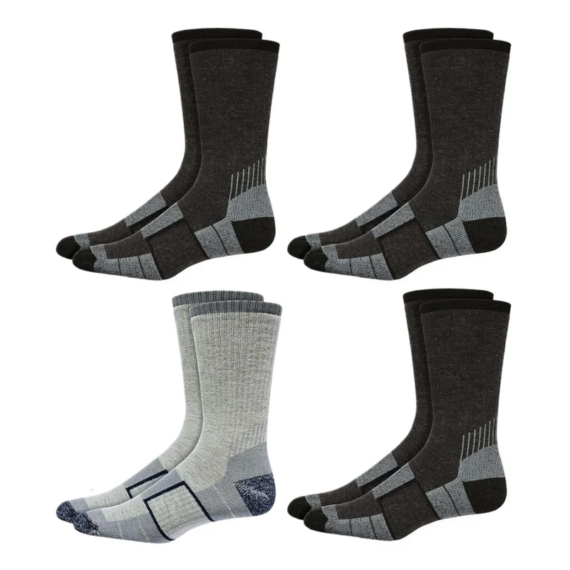 KIRKLAND SIGNATURE - Paquet de 4 Paires de Chaussettes Entièrement Coussinées en Mélange de Laine de Mérinos