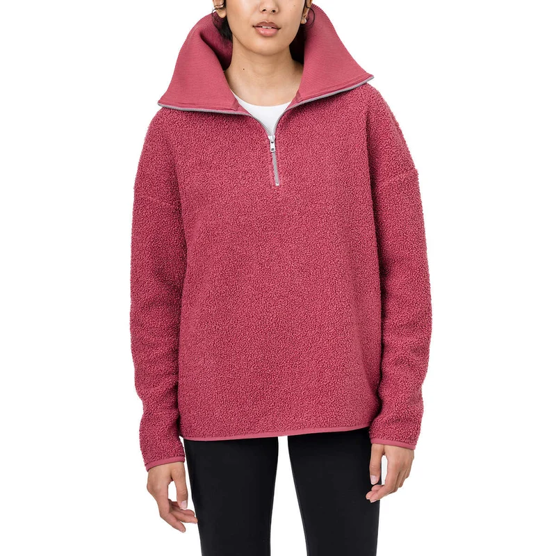 ELLE - Chandail en Molleton à Glissière un Quart pour Femme