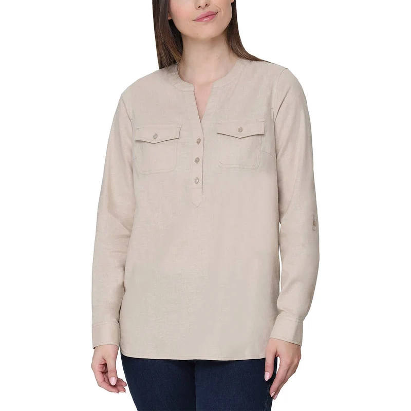 TAHARI - Chemise à Manches de Longueur Ajustable pour Femme