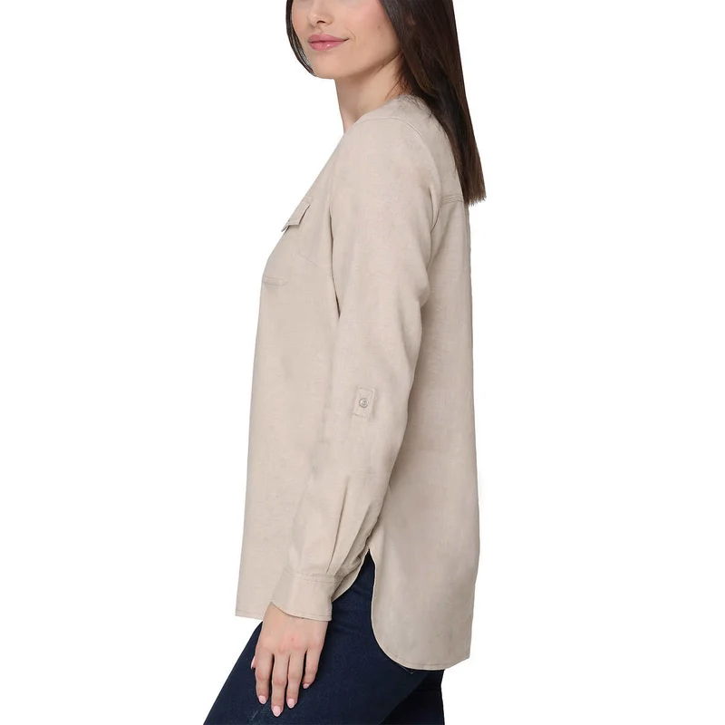 TAHARI - Chemise à Manches de Longueur Ajustable pour Femme