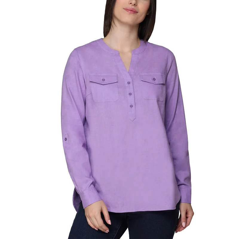 TAHARI - Chemise à Manches de Longueur Ajustable pour Femme