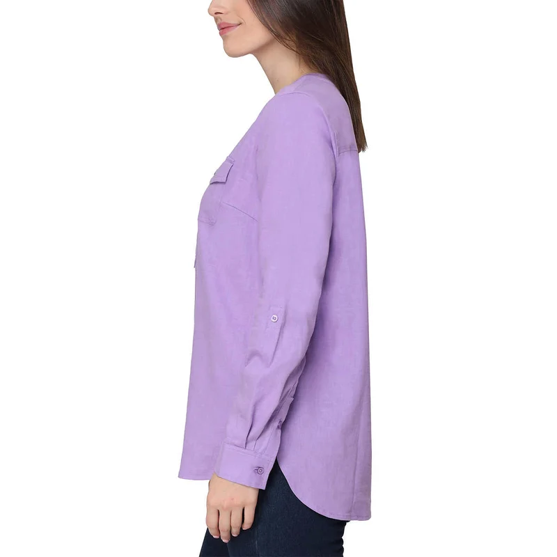 TAHARI - Chemise à Manches de Longueur Ajustable pour Femme