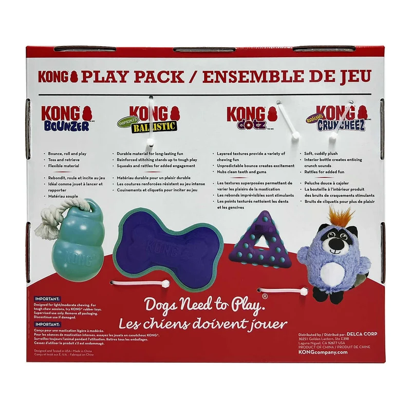 KONG - Ensemble de 4 Jouets pour Chien
