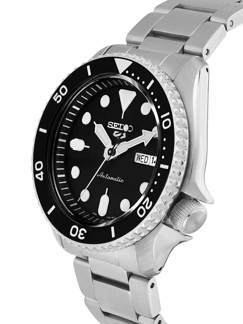 Seiko 5 Sports Black Dial Silver Stainless Steel