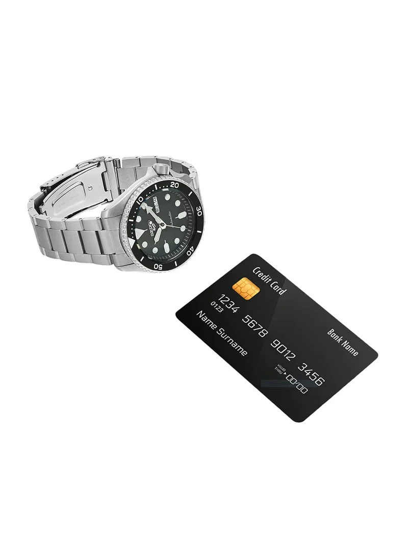 Seiko 5 Sports Black Dial Silver Stainless Steel