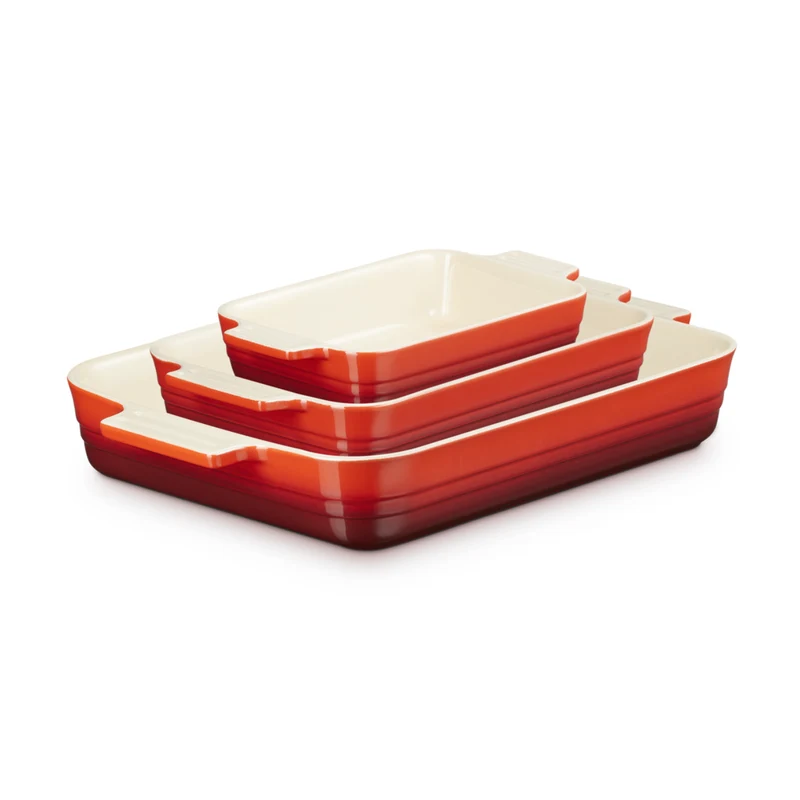 LE CREUSET - Ensemble de 3 Plats Rectangulaires