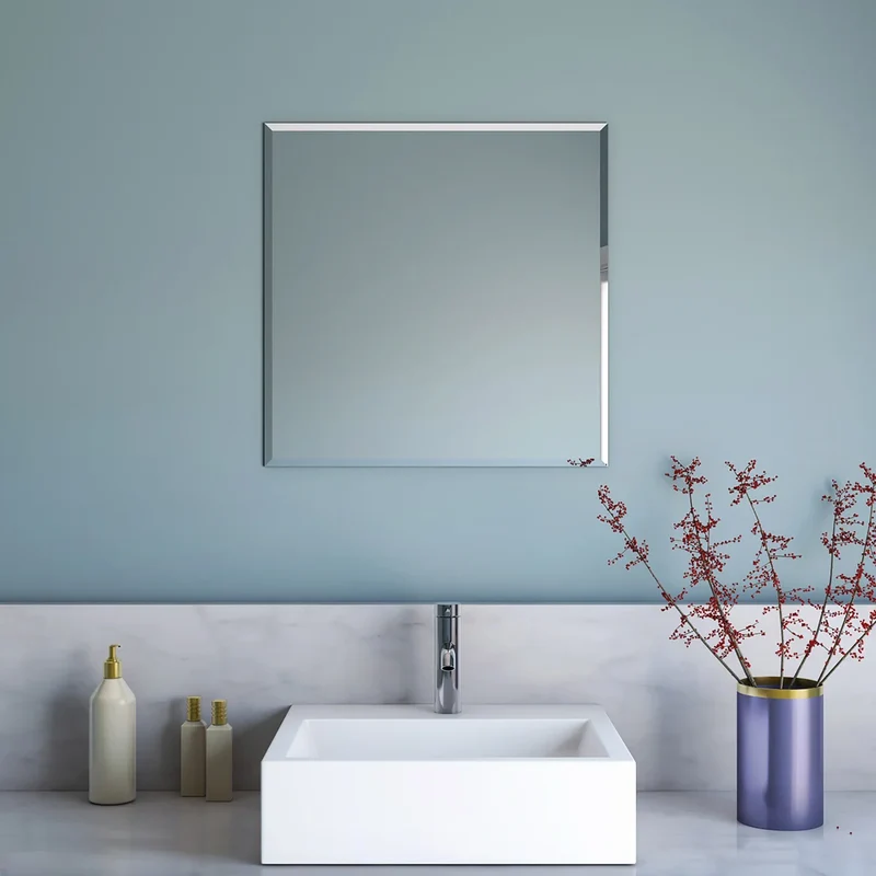 APPOLLO - Miroir Moderne Carré Biseauté Sans Cadre Summer *Boite Ouverte*