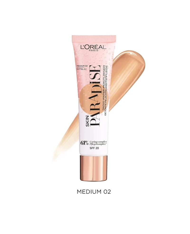 L'Oréal Paris Skin Paradise getinte vochtvloeistof medium 02, 1 stuk