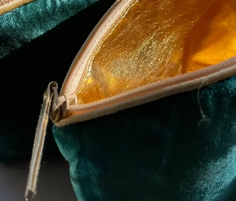 Lavender Make-Up Bag Emerald Silk Velvet