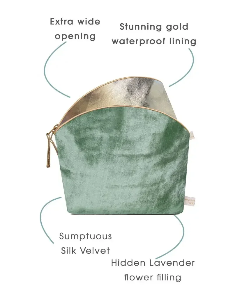 Lavender Make-Up Bag Emerald Silk Velvet