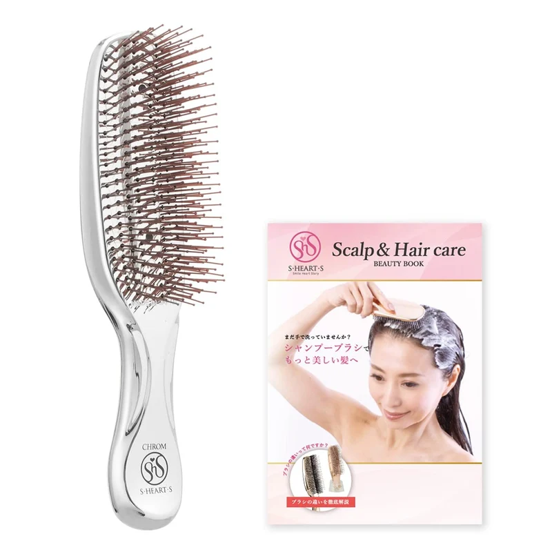 S-HEART-S Chrom Scalp Brush Silver