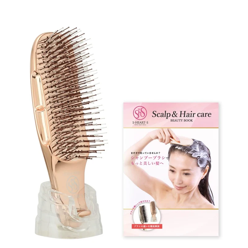 S-HEART-S World Model Short Scalp Brush Pink Gold