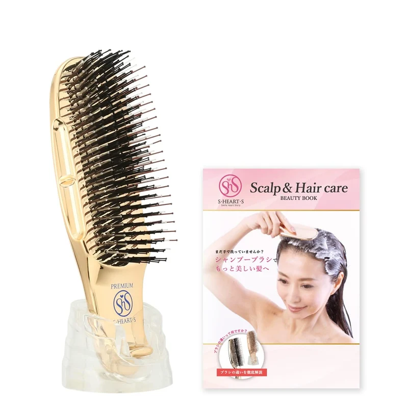 S-HEART-S World Premium Short Scalp Brush Gold