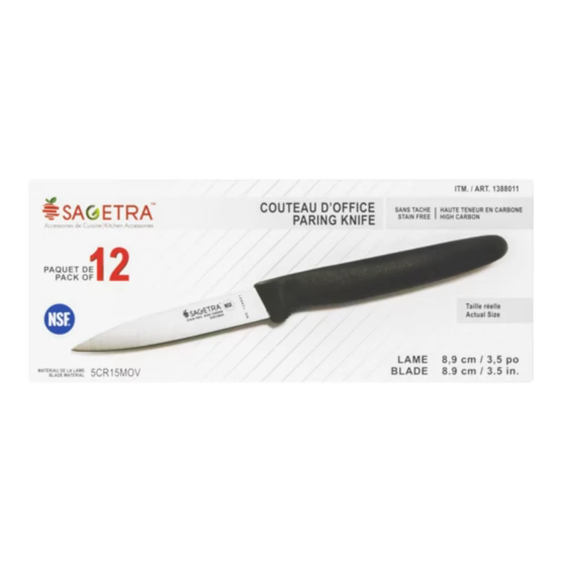 SAGETRA - Paquet de 12 Couteaux d'Office de 9 cm
