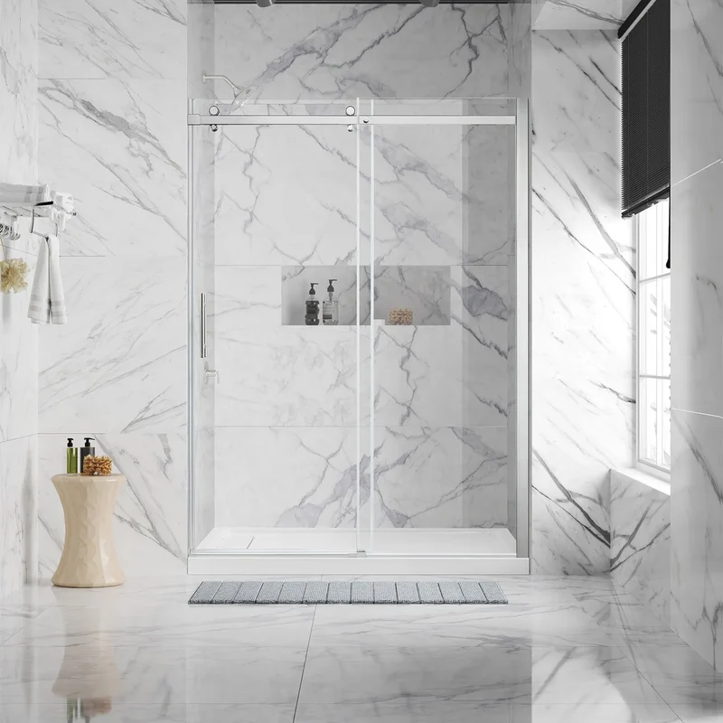 OVE - Ensemble de Porte et Base de Douche Elias *Boite Ouverte*