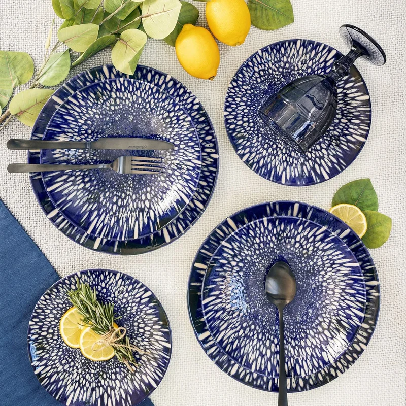 MESA CERAMICS - Service de Vaisselle de 12 Pièces Pacifica Blue *Boite Ouverte*
