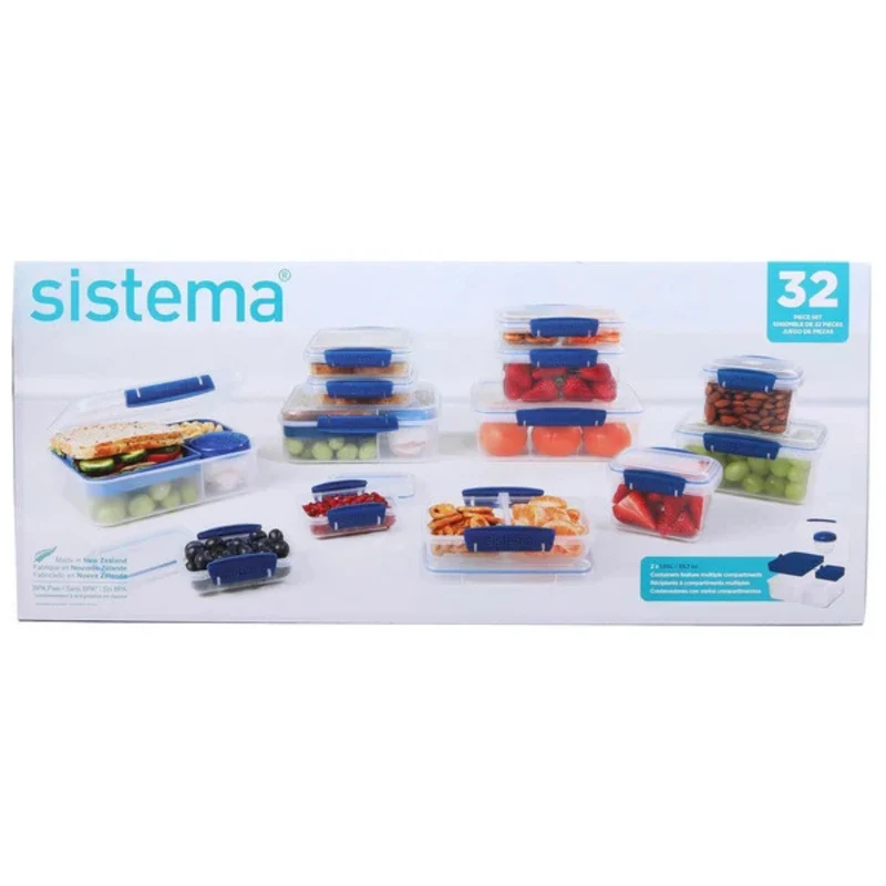 SISTEMA - Ensemble de Contenants Alimentaires, 32 Pièces