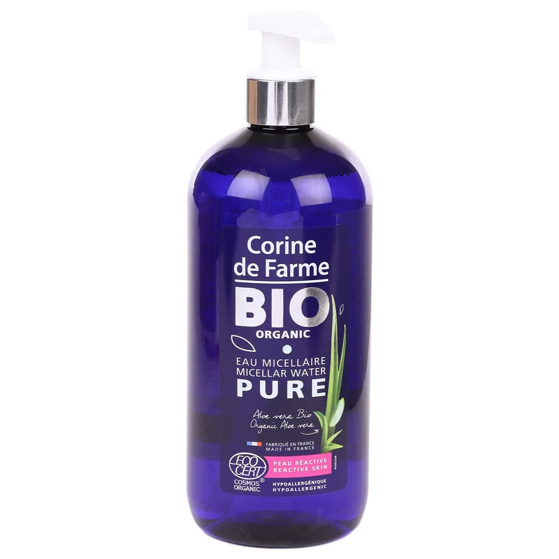 EAU MICELLAIRE PURE AVEC POMPE PEAUX REACTIVES