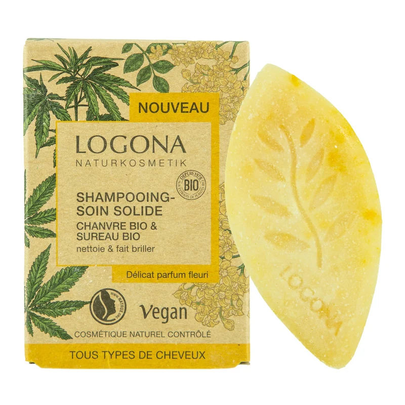 Shampoing solide chanvre bio et sureau bio