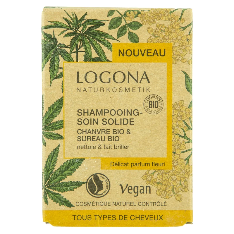 Shampoing solide chanvre bio et sureau bio