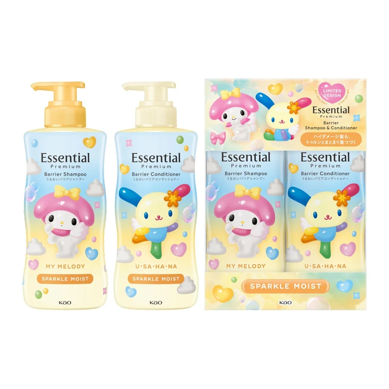 Essential Premium Barrier Sparkle Moist Pump Set 860ml Sanrio Design