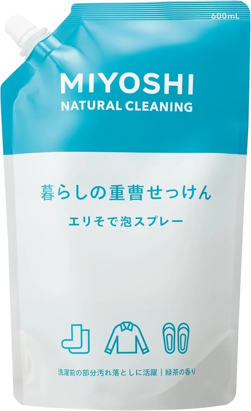 Miyoshi Baking Soda Soap Spray 600ml with Foam Sleeve Spout