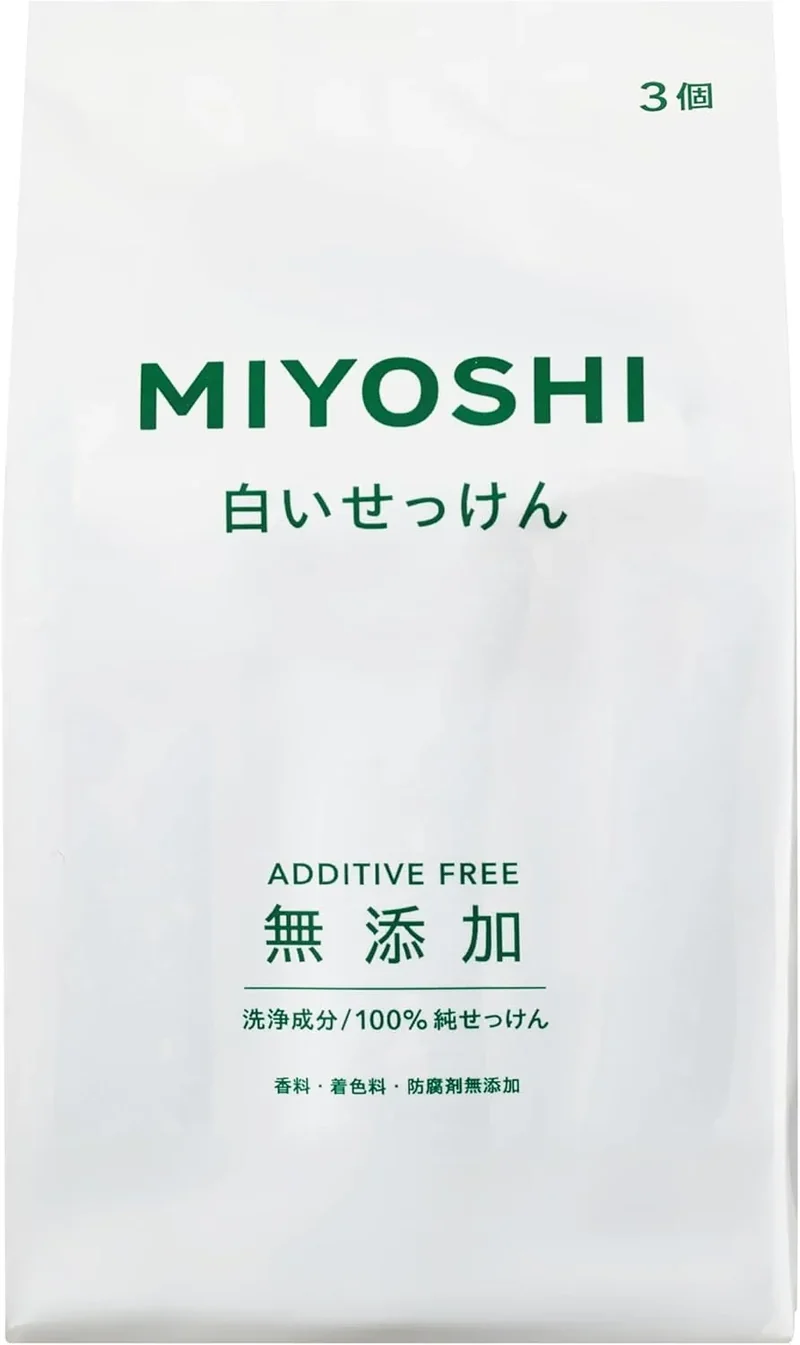 Miyoshi Additive-Free White Soap Bar - Natural Cleansing 350g