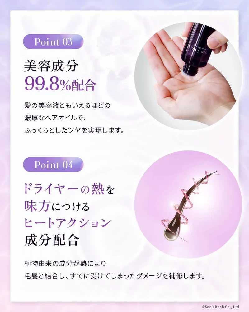 Bio Lucia Hair Oil: Smooth, Non-Rinsing, Silicone-Free - 60mL