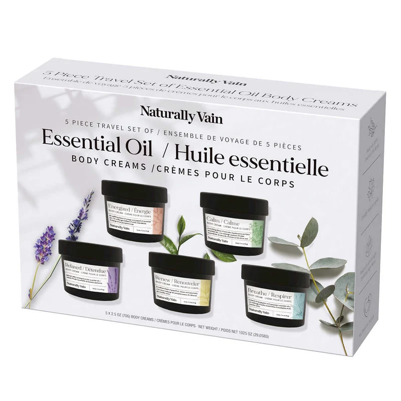 NATURALLY VAIN - Ensemble de Crèmes pour le Corps aux Huiles Essentielles Naturelles