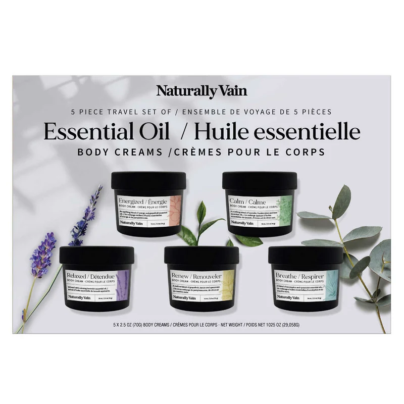 NATURALLY VAIN - Ensemble de Crèmes pour le Corps aux Huiles Essentielles Naturelles