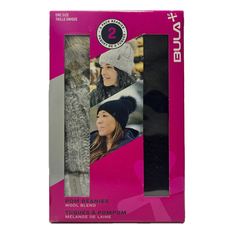 BULA - Paquet de 2 Tuques à Pompom