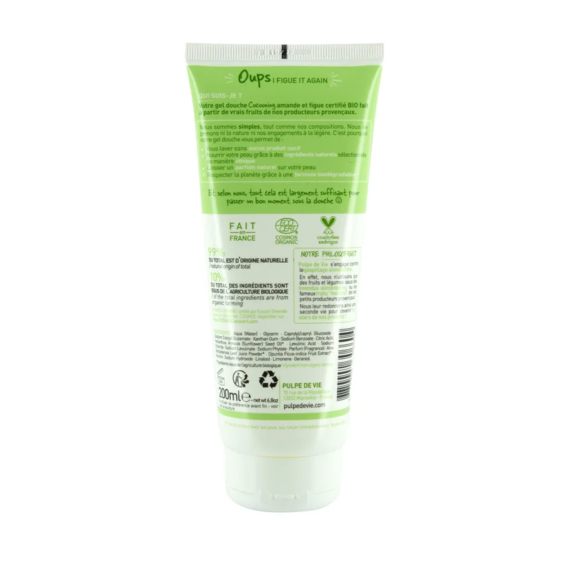 Gel douche nourrissant amande et figue bio