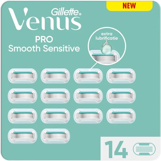 Gillette Venus Pro Smooth Sensitive Mesjes Voor Vrouwen - Voor De Gevoelige Huid - 14 stuks