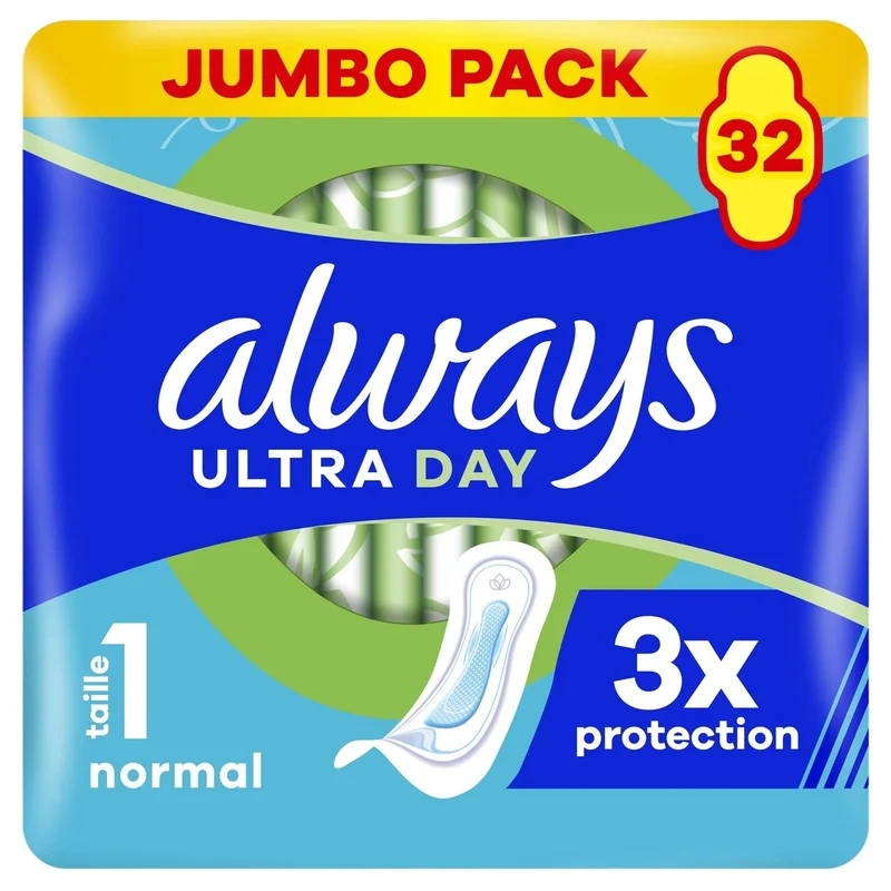 Serviettes hygiéniques Ultra Day Normal T1 32 unités Always