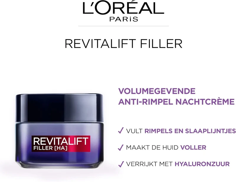 L’Oréal Paris Revitalift Filler Hyaluronzuur Nachtcrème - 50ml