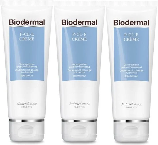 Biodermal P-CL-E Crème Tube - Dagcrème - 3 x 100 ml oude verpaking