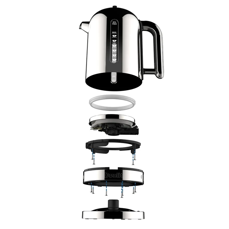 DUALIT - Bouilloire en Acier Inoxydable Poli de 1,7 L Classic