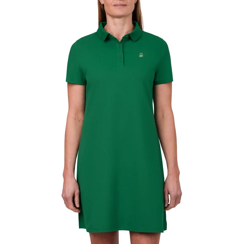 UNITED COLORS OF BENETTON - Robe Polo à Manches Courtes pour Femme