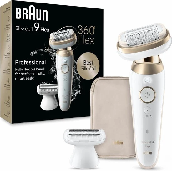 Elektrische epilator - BRAUN - Silk-épil 9 Flex 9- Wit/Goud