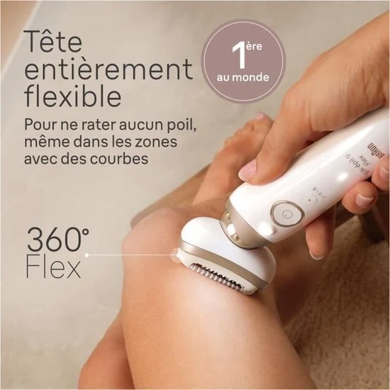 Elektrische epilator - BRAUN - Silk-épil 9 Flex 9- Wit/Goud