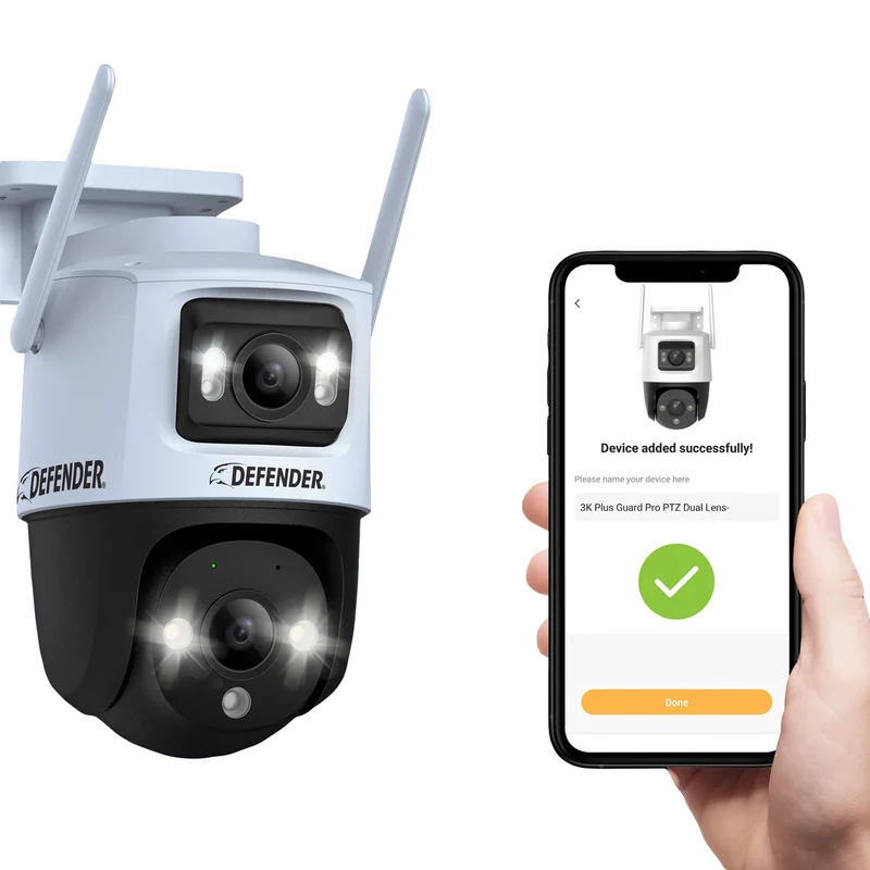 DEFENDER - Ensemble de 2 Caméras de Sécurité Guard Pro 3K+ *Boite Ouverte*