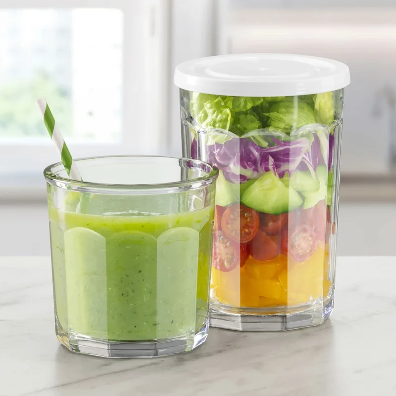 LIBBEY - Ensemble de 8 Verres avec Couvercles Atria