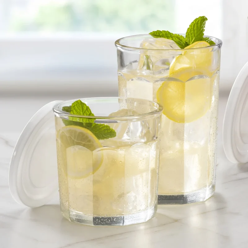LIBBEY - Ensemble de 8 Verres avec Couvercles Atria