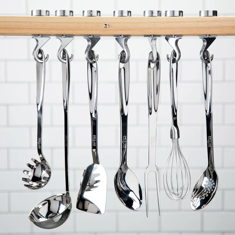 ALL CLAD - Ensemble de 8 Ustensiles de Cuisine en Acier Inoxydable