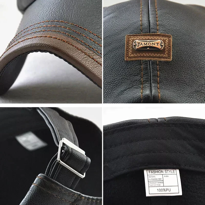 Cappello Unisex in PU Pelle – Regolabile e Isolato Termicamente