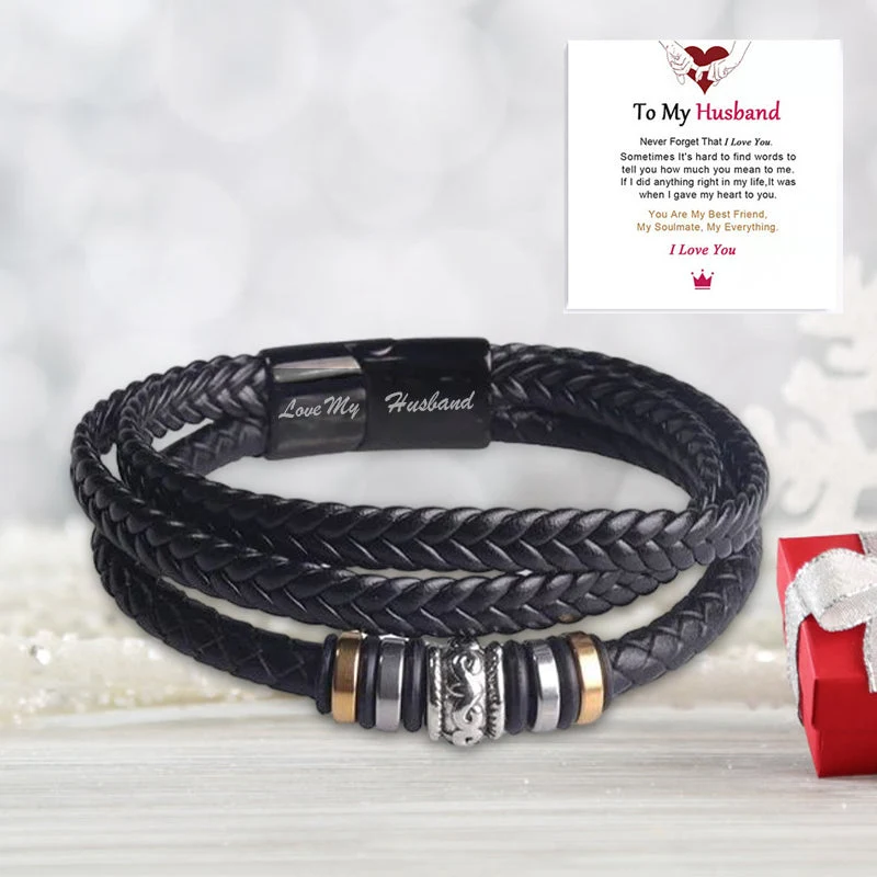 Bracciale Nero Doppio Righe Uomo