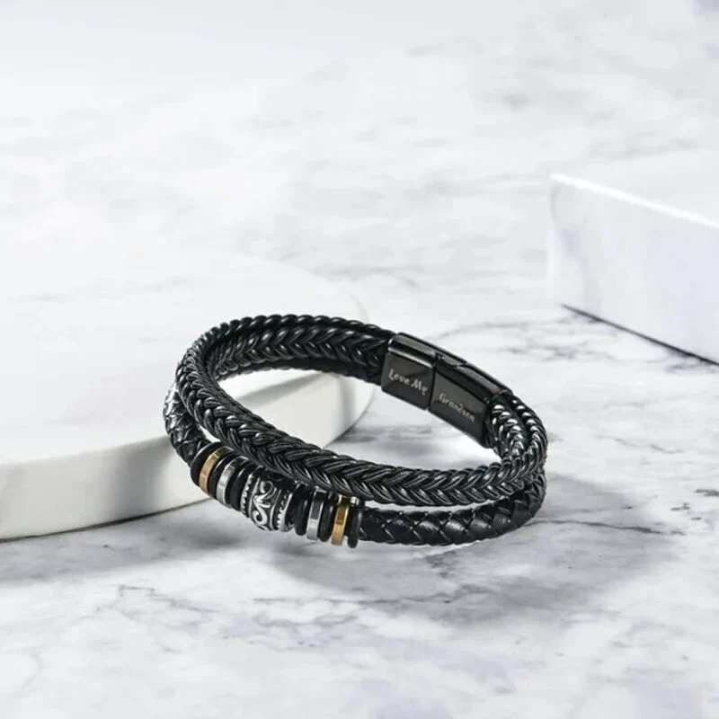 Bracciale Nero Doppio Righe Uomo