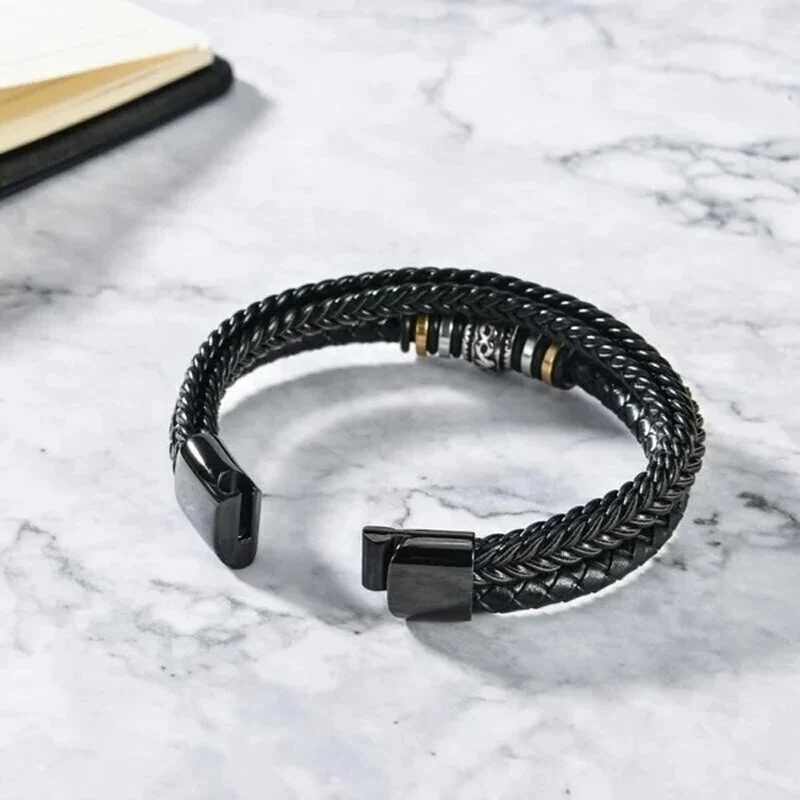 Bracciale Nero Doppio Righe Uomo
